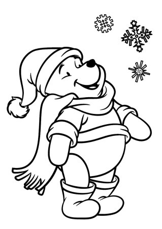 Новогодний Винни пух раскраска