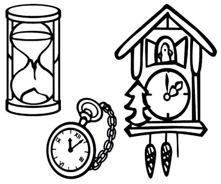 Часы раскраска для детей