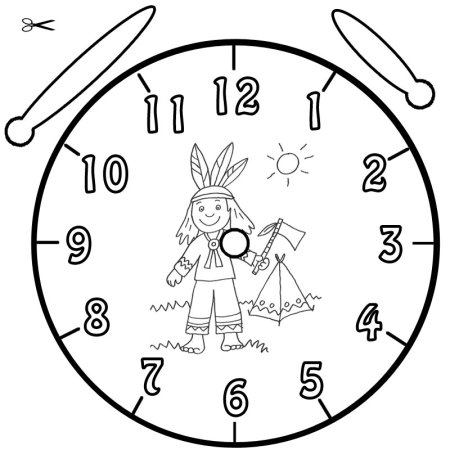 Разукрашка часы