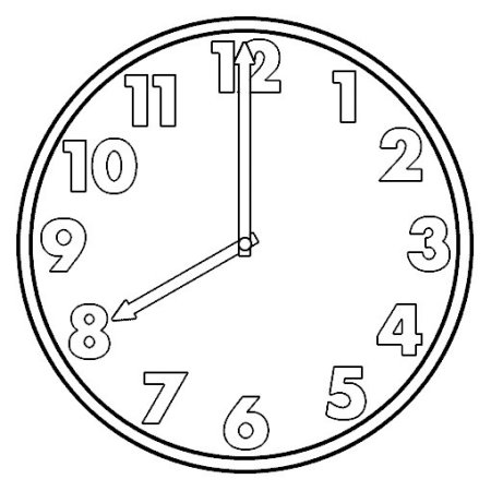 Часы раскраска для малышей