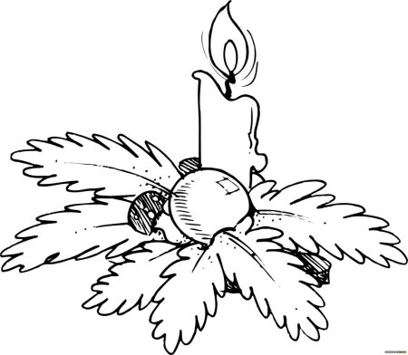 Новогодняя ветка раскраска