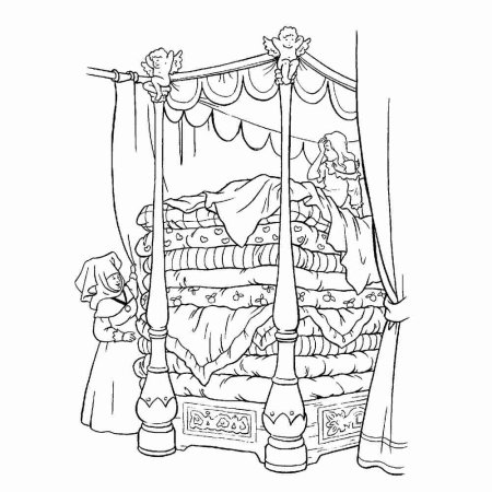 Андерсен принцесса на горошине раскраска