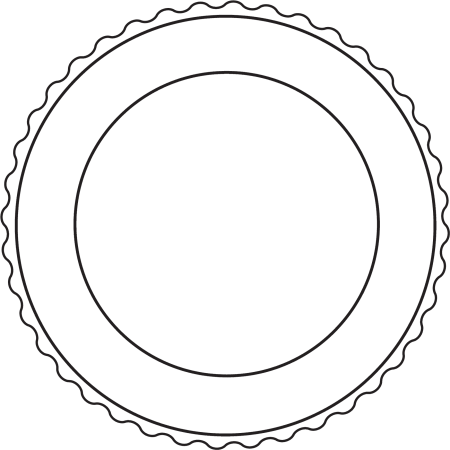 раскраска Посуда, чтобы поесть в таблице: тарелки, салфетки, вилки и ножа