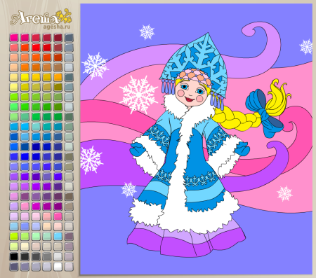 Снегурочка раскраска для детей