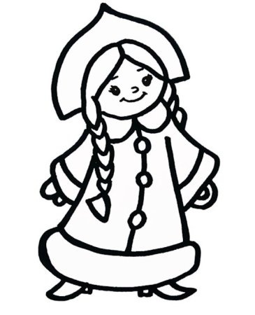 Снегурочка раскраска для детей цветная