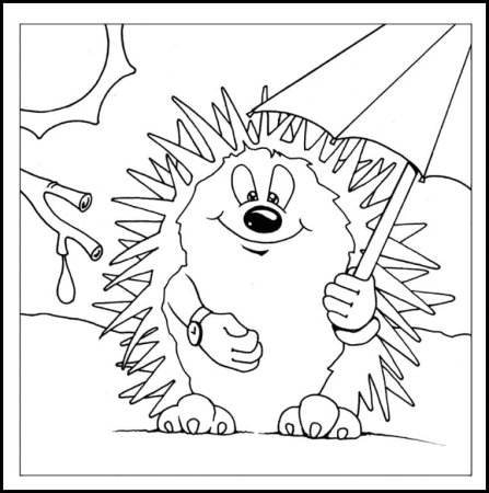 Раскраска Ежик для детей 2-3 лет