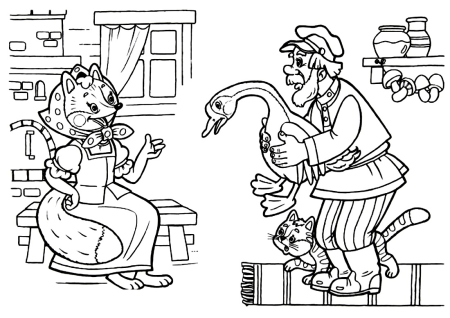 Лиса со скалочкой раскраска