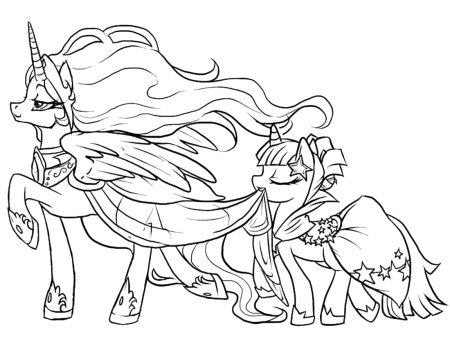 Раскраски my little Pony принцесса Селестия