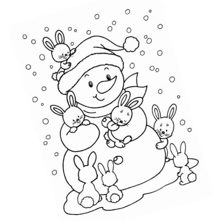 Новогодний заяц трафарет