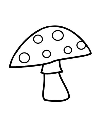 Мухомор раскраска для малышей