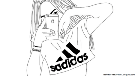 Раскраска девушка с айфоном