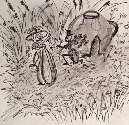 Раскраски по басне Крылова Стрекоза и муравей