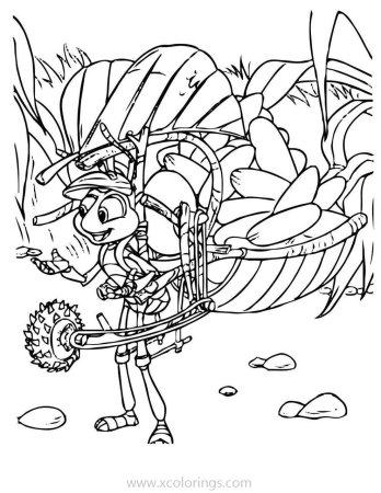 Стрекоза и муравей раскраска