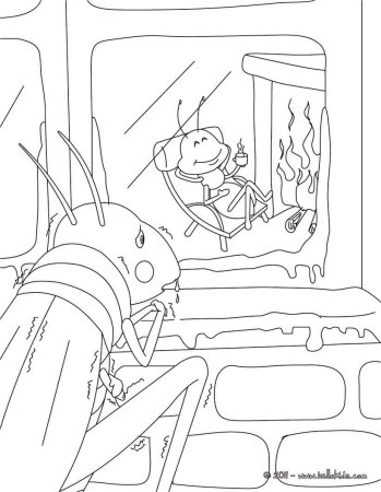 Стрекоза и муравей басня рисунок карандашом