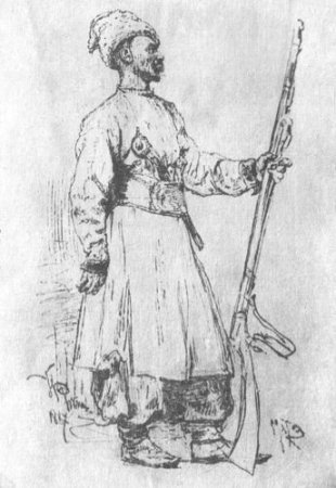 Тарас Бульба рисунок карандашом