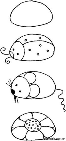 Превращение камешков рисование старшая группа