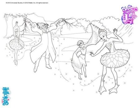 Раскраска балерина в розовых пуантах