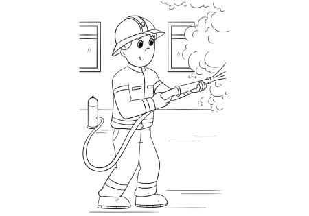 Раскраска пожарный