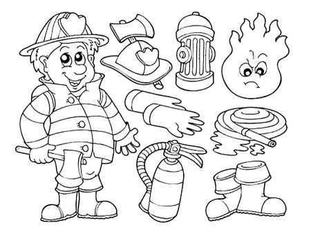 Пожарник раскраска для детей