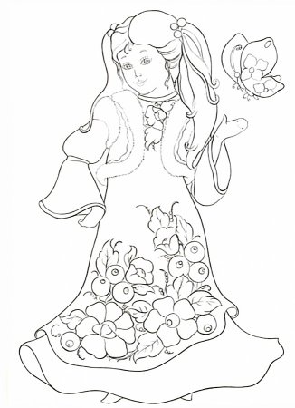 Девушка Весна раскраска