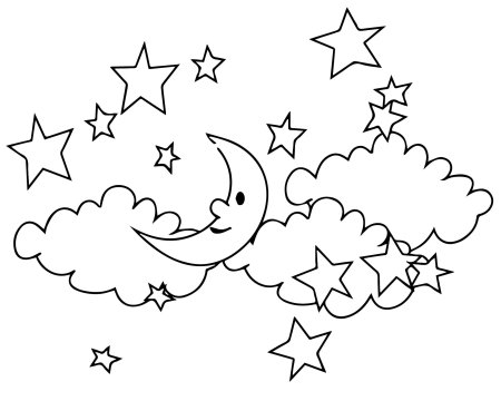 Раскраска звездное небо для детей