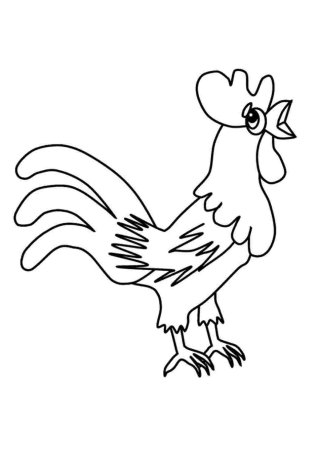 Петушок. Раскраска