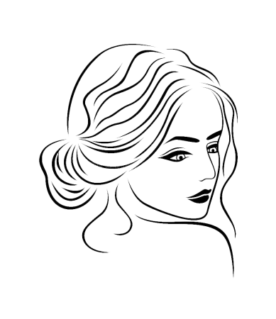 Контурное изображение лица девушки