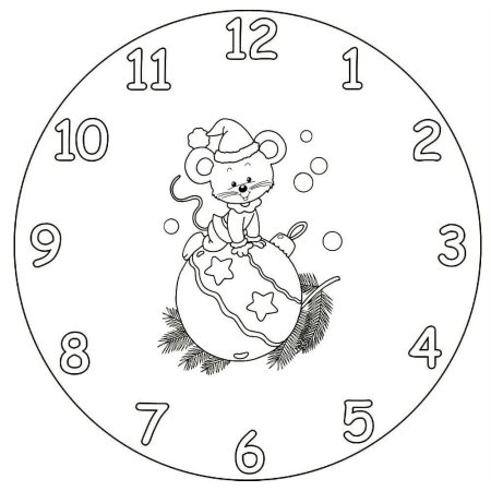 Часы раскраска для детей