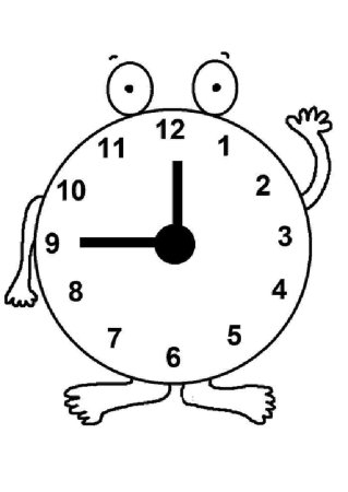 Часы раскраска для детей