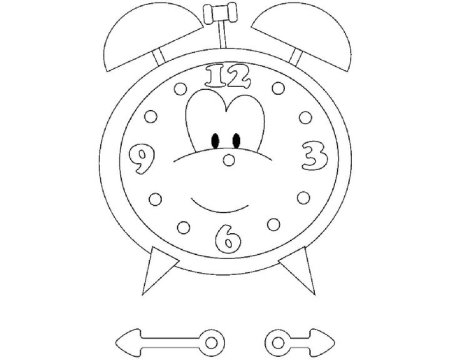 Будильник с часами для раскрашивания