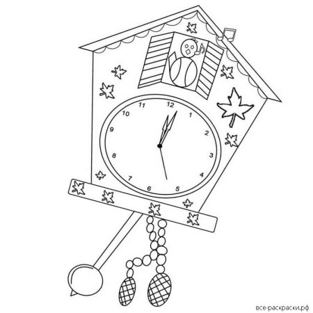 Часы раскраска для детей