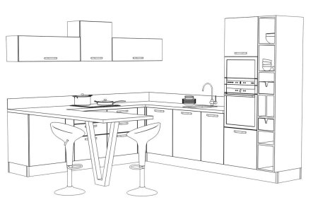 Кухня раскраска для детей