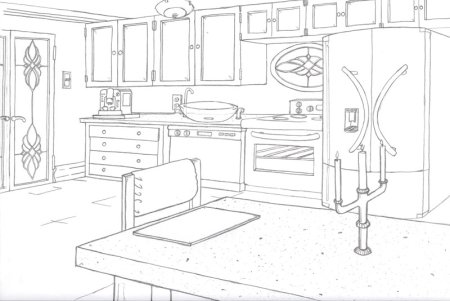 Раскраска кухня