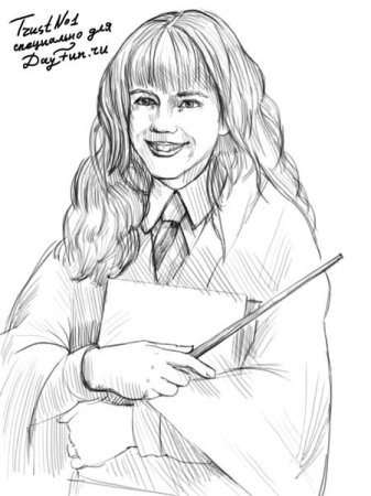 Раскраска Гарри Поттер Гермиона