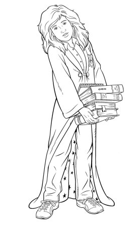 Раскраска Гарри Поттер Гермиона