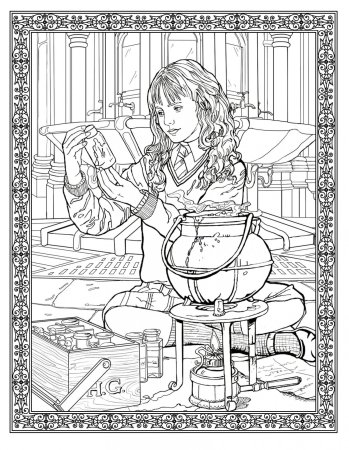 Раскраска Гарри Поттер Гарри Рон и Гермиона