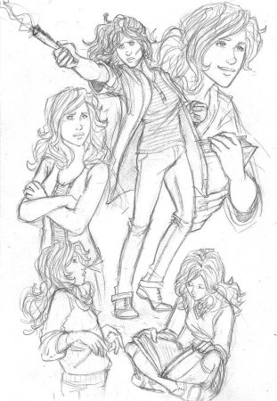 Раскраска Гарри Поттер Гермиона и Рон