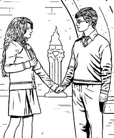 Раскраска Гарри Поттер Гермиона Грейнджер