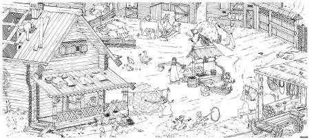 Пейзаж раскраска для детей 3-4 лет