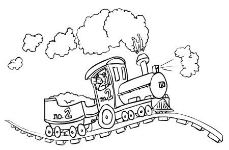 Раскраски. Паровоз