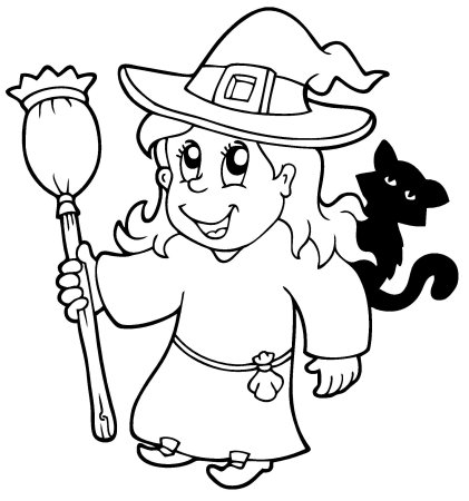 Ведьма раскраска