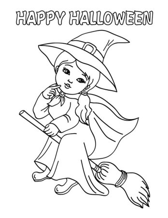 Ведьма раскраска
