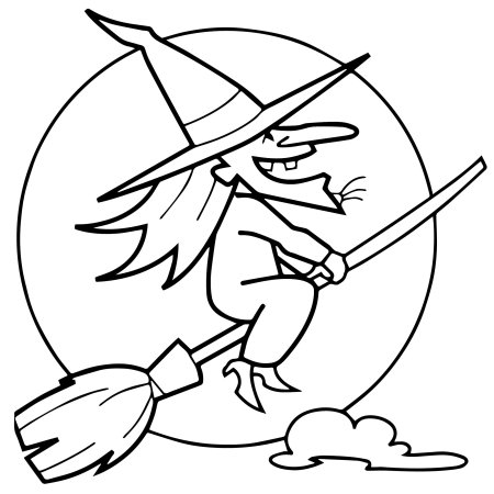 Ведьма раскраска