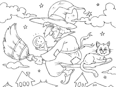 Ведьма раскраска