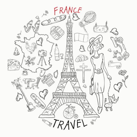 Символы Франции раскраска