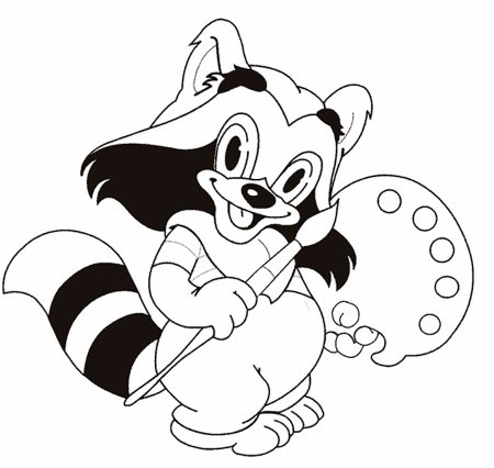 Раскраска Таффи енот
