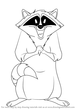 Енот полоскун раскраска