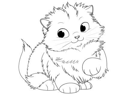 Пушистые котята. Раскраска