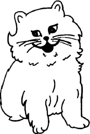 Пушистый кот раскраска для детей