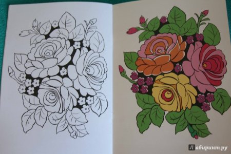 Жостовский букет карандашом